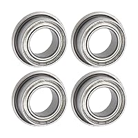 Vista 15 de uxcell Rodamiento de bolas con brida FR8ZZ, 4 rodamientos de brida ABEC1 de doble blindaje de acero cromado de 1/2 "x 1 1/8" x 5/16 pulgadas