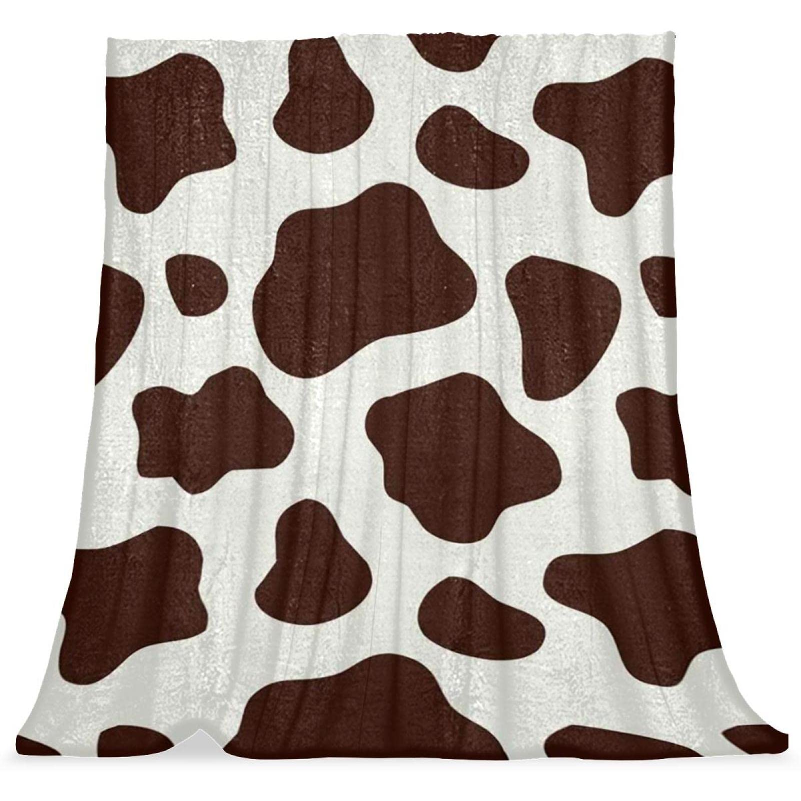 Couvre-lit motif vache brune TBOUOBT jeté de lit doux