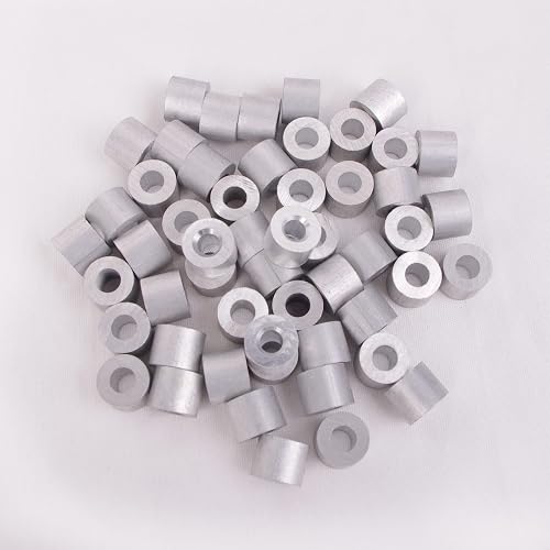 HIGOOD Wire Rope Stop Sleeve, for Wire Rope Dia. 5/32", Aluminum Alloy, PK 50