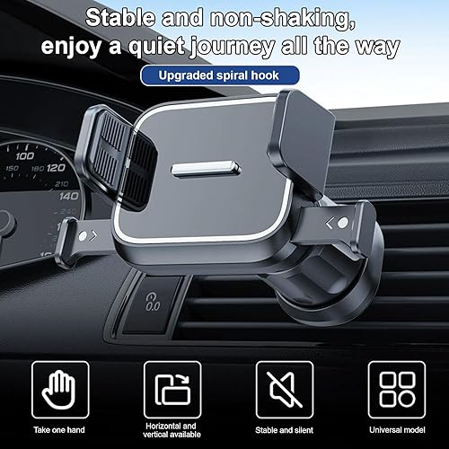 Miniatura 2 de Soporte de teléfono para ventilación de automóvil, con bloqueo de una tecla, clip de extensión universal para automóvil, nunca bloquea la