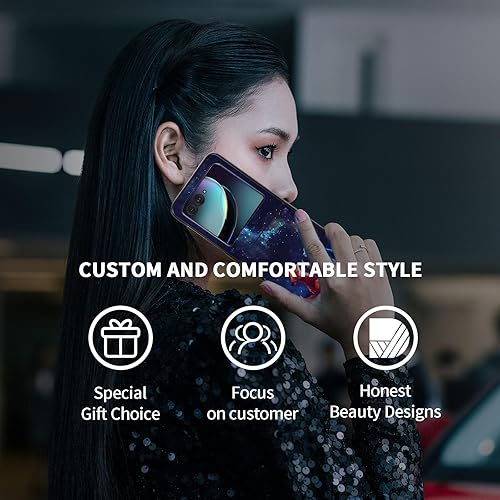 Vista 237 de Funda para Motorola Moto Razr Plus 2023 con protección de pantalla, cubierta trasera de policarbonato duro delgada y ultrafina con patrón de estante