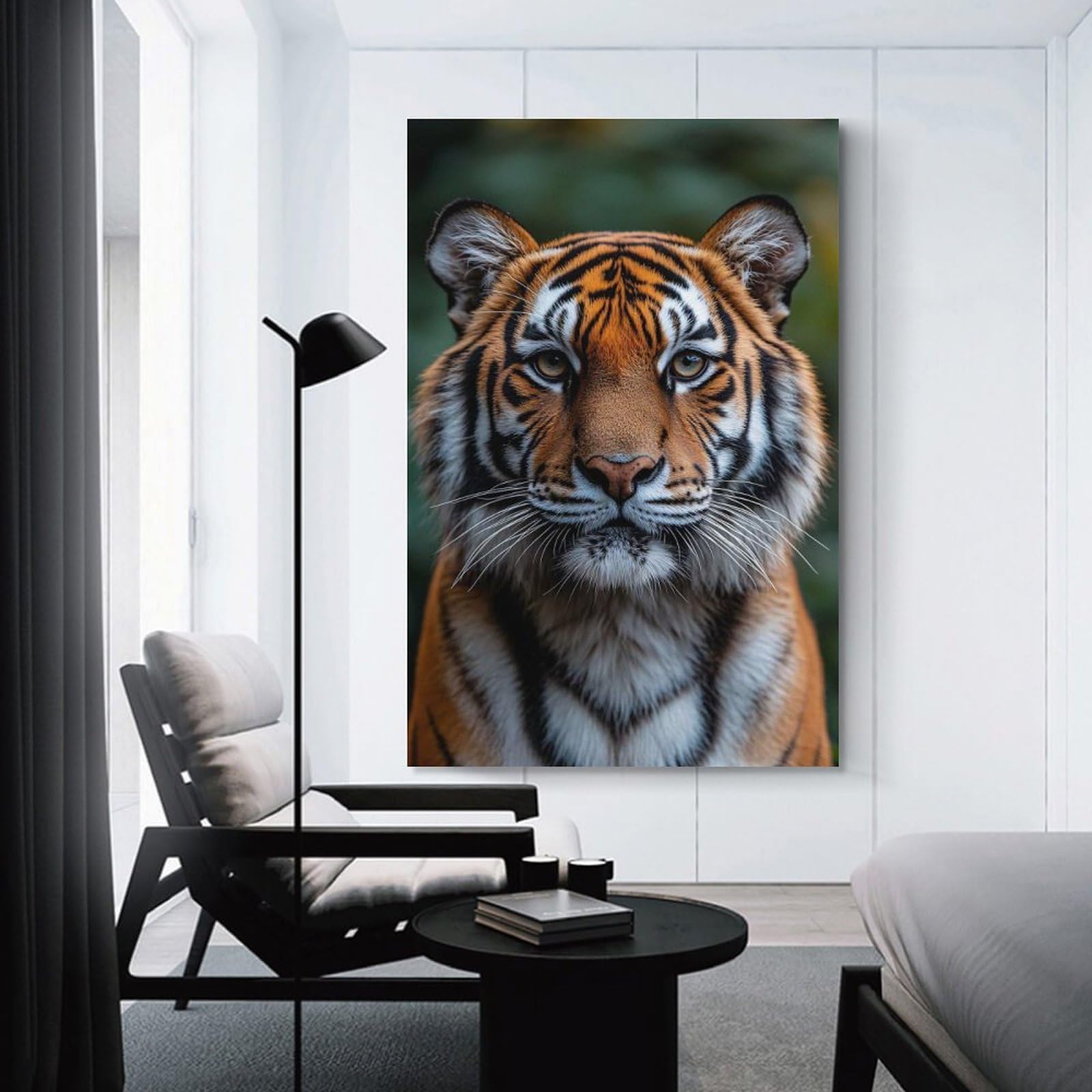 Junmoney Majestic Tiger Portrait(3) Canvas Wall Picture 08x12inch(20x30cm), for Living Spaces, Bedrooms Or Relaxed Rooms, Modern Wall Decor for Cosy Interiors