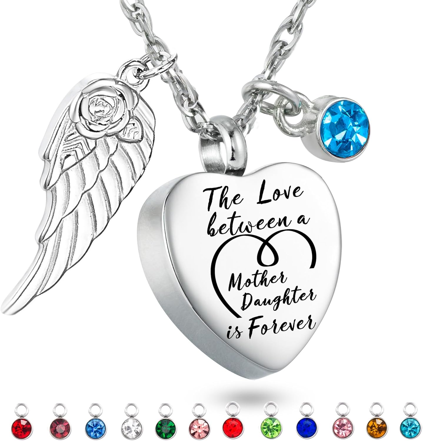 Heart Urn Necklace for Ashes Love between Family Members Cremation Memorial Jewelry Keepsake Pendant for Loss Cremation Urn Necklace Ash Holder Sympathy Gift