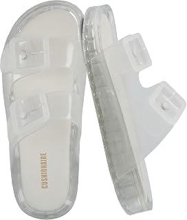 Pool Slides For Women Waterproof Double Buckle Adjustable Slip-On Womens Sandals For Beach Shower Casual Wear