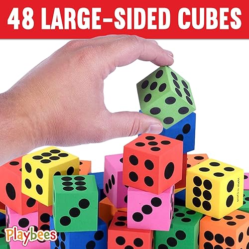 Miniatura 8 de Juego de dados grandes de espuma, paquete de 36, dados de colores para niños, ideal para aumentar las habilidades matemáticas, grandes regalos y