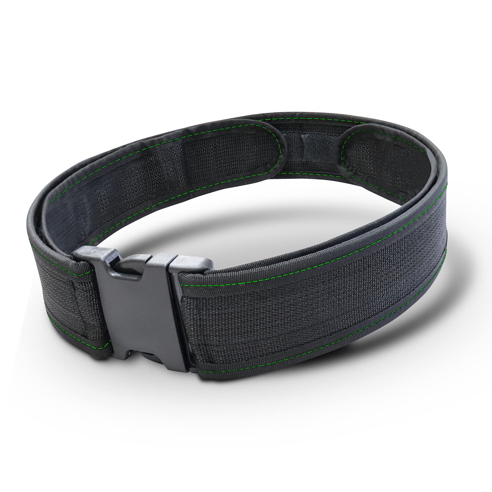 RE-GEN Heavy Duty Belt Nylon Tactical Walking Outdoor Hiking Military Waist Belt, Black/Fluo Detailing