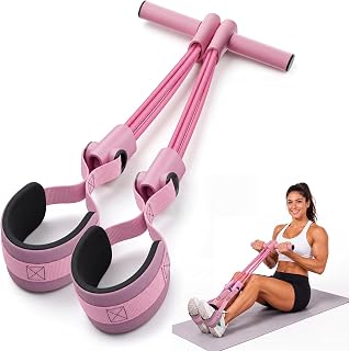 Lewtemi Upgraded Pedal Resistance Band with Handles, 8-Tube Multifunctional Exercise Bands for Full Body Workout, Home Gym Strength Training Equipment for Arms Legs Abs Waist