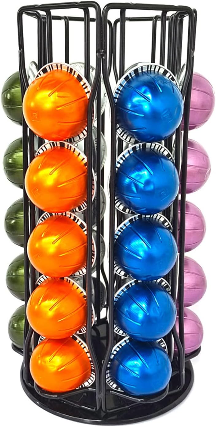 Coffee Capsule Stand Coffee Pods Holder for Coffee Capsules Holder Stand Coffee Pod Storage Rack for 30 Pcs Capsules (not Included Coffee Pods)(Black)