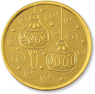 PaperDirect Gold Embossed Foil Holiday Seals, Ornaments and Swirls Design, Self-Adhesive Round Stickers for Christmas Cards, Gift Wrapping, Envelopes, Crafts, Pack of 48