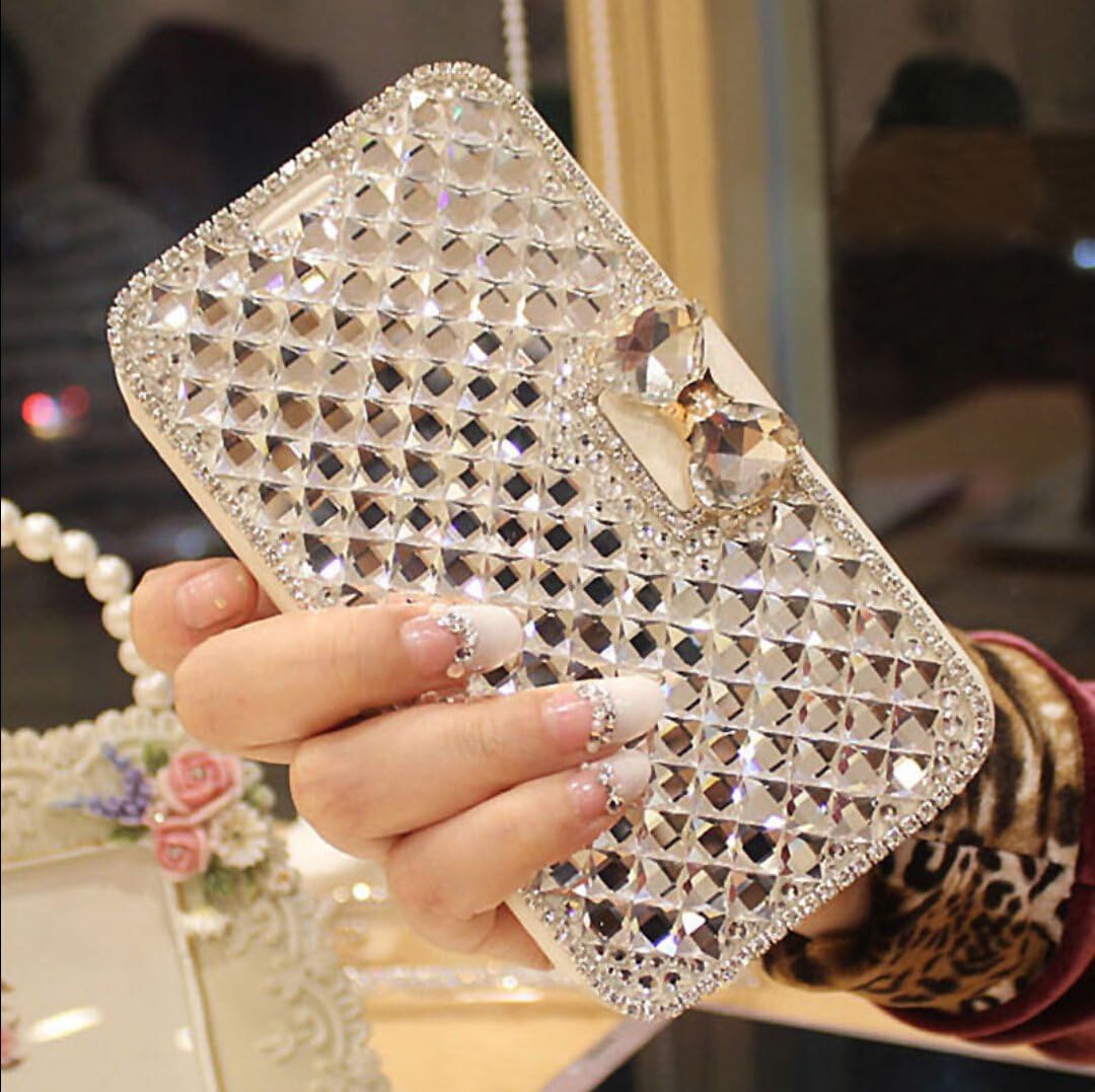 for Samsung Galaxy S10 Wallet Case, Cute Shiny Luxury Bling Glitter Bowknot Crystal Diamond Rhinestone Wallet Flip Stand Case Kickstand Protective Full Body Cover with Card Slot