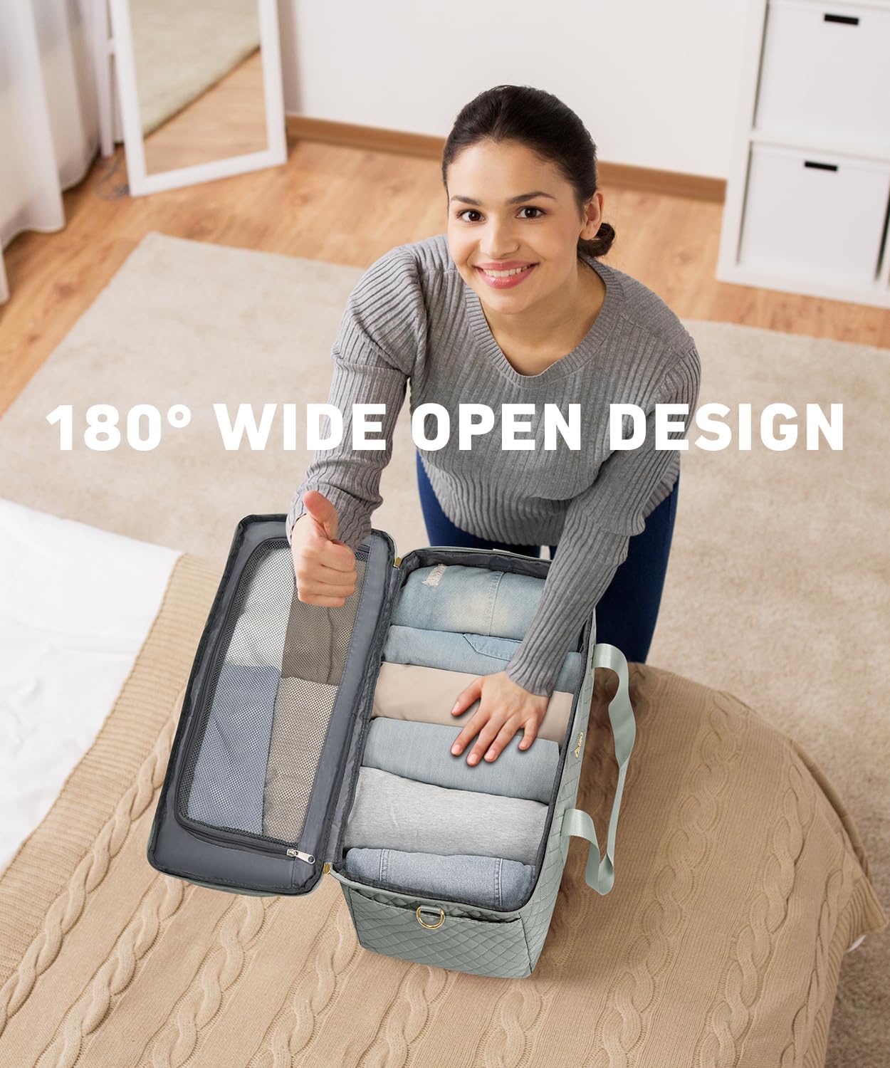 Weekender Bags for Women, Wide Open Large Travel Duffle Bag with Shoe Compartment, Overnight Hospital Bag For Women Labor Delivery, Carry on Bag Personal Item Travel Bag with Wet Pocket (Dark Green)