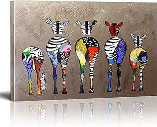FANGAO Stampa su tela astratta Banksy Zebra Herd Colourful Rears Graffiti Street poster e stampe moderne per soggiorno camera da letto senza cornice (40 x 60 cm)