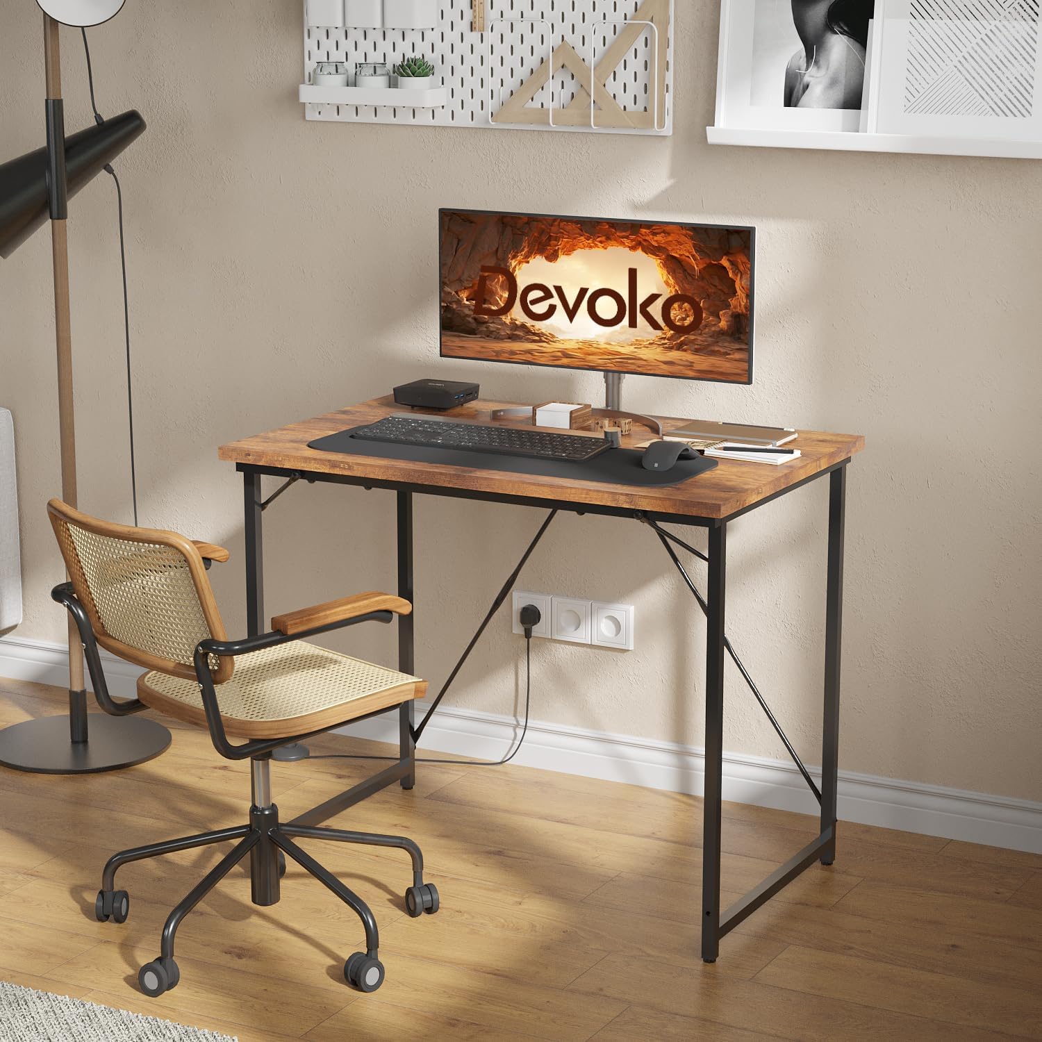 Devoko Computer Desk in an office setting, showcasing its use as a workstation