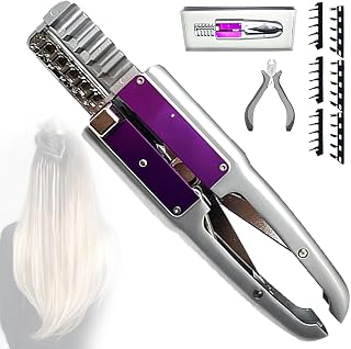 6D Hair Extensions Machine kit with Hairs Extensions Buckle, 5-pin No-Trace Invisible Seamless Hair Extension Tools, Hairs Extension Gun Fast Installation and Removal