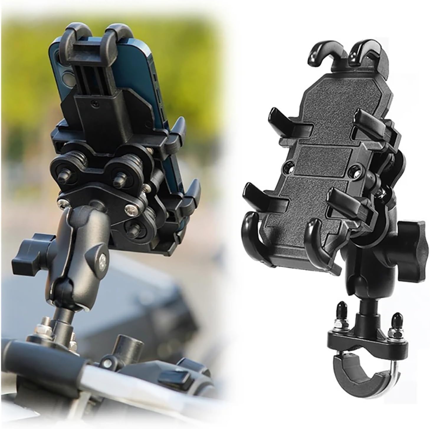 Motorcycle Riding GPS Electric Bike Aluminum Bicycle Alloy Motorbike Handlebar Phone Holder Stand Mount Bracket Shock Absorb(Mirror Shock asb)