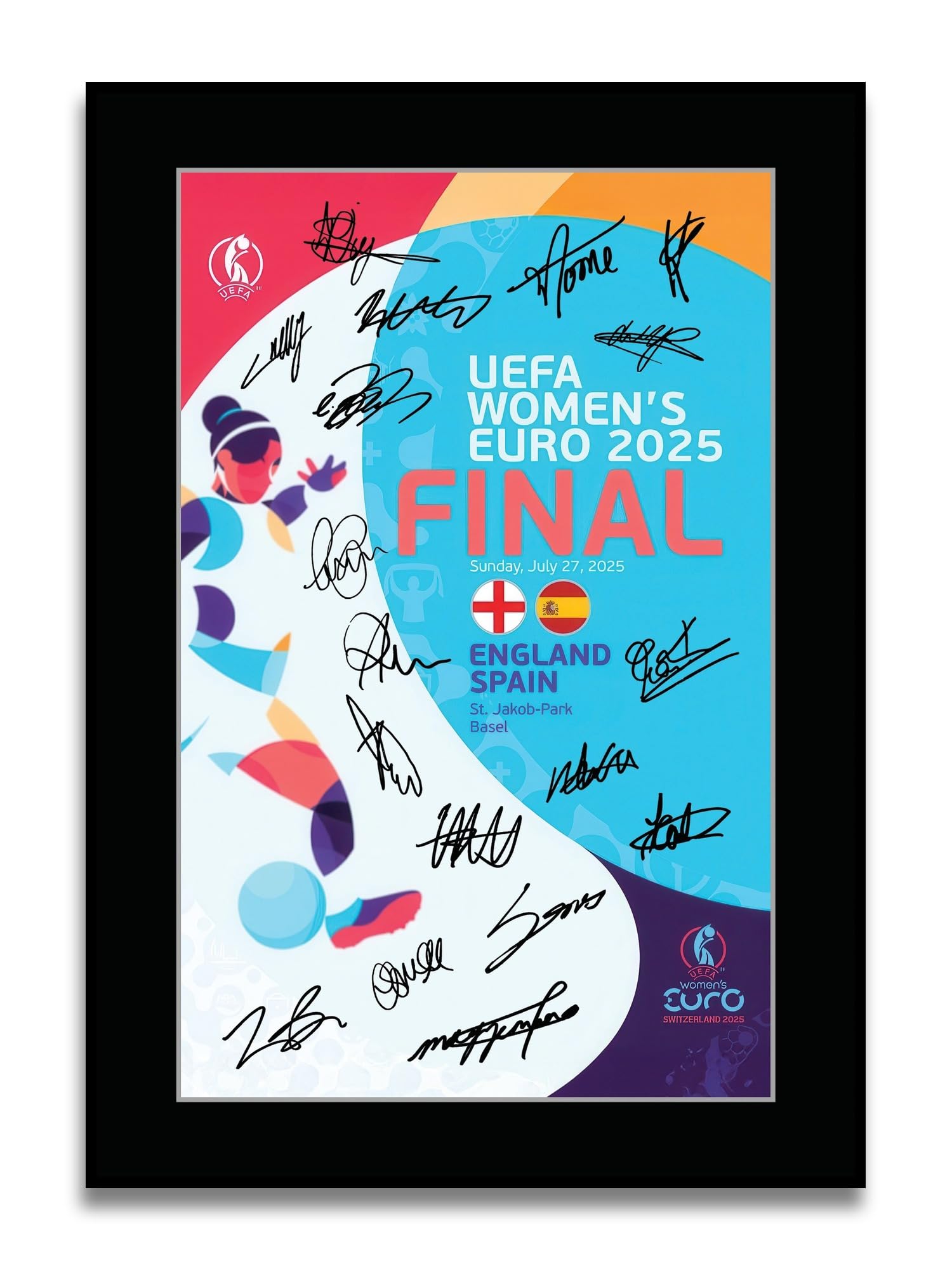 HWC Trading England Lionesses Euro 2025 Winners Programme Printed Memorabilia Signed Autograph Poster for Football Fans and Supporters (ID-003069) - A4 Print Only