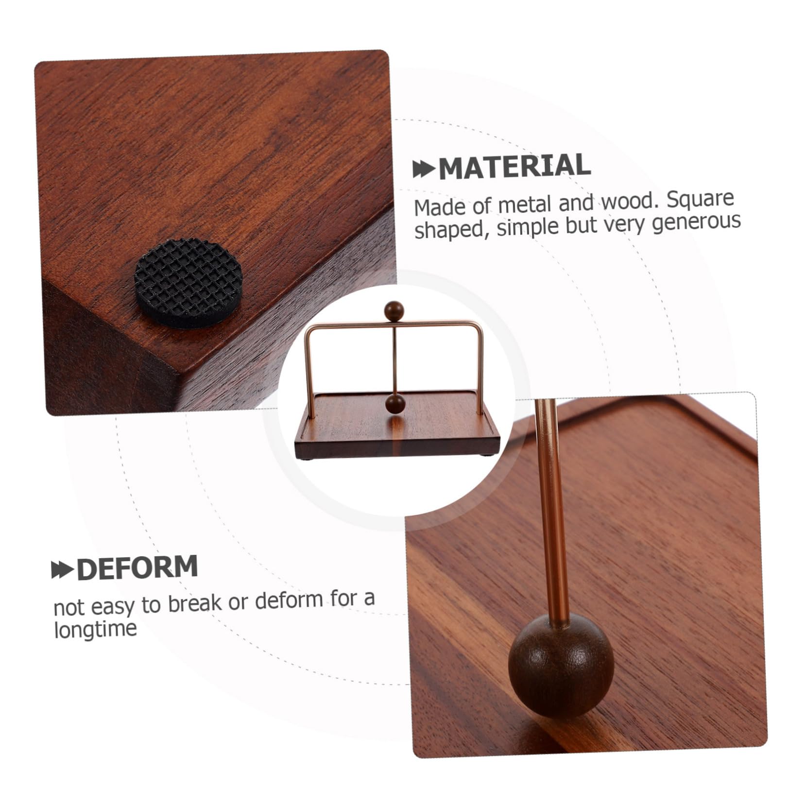 Gatuida Servilletero de Mesa Diseño Cuadrado Práctico y Elegante de Madera y Hierro Gran Capacidad para Cocina, Restaurante o Escritorio