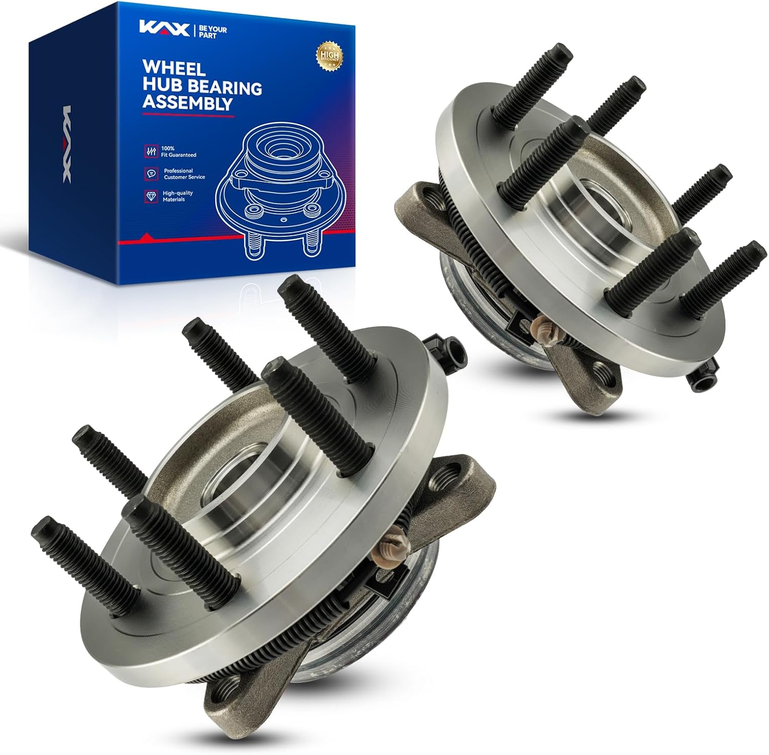 KAX 515119 4WD Front Wheel Bearing Hub Assembly Compatible with Ford F-150 2009-2010 Wheel Hub Bearing 6 Lug W/ABS