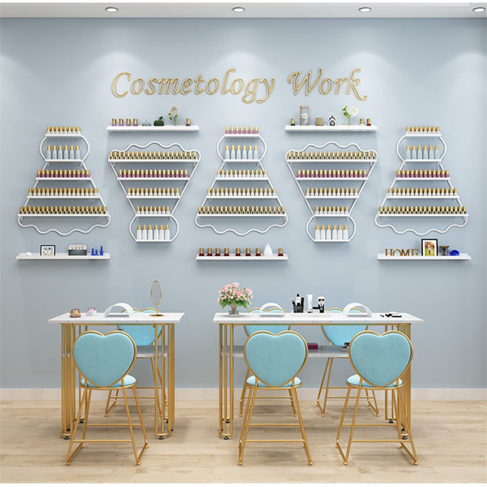 Organizador rectangular para esmaltes de uñas estante de pared blanco