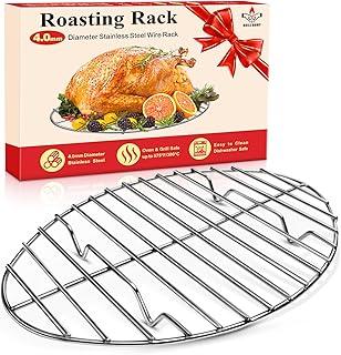 12inch Stainless Steel Roasting Rack, Oval Roasting Rack for Oven Rack with Baking, Cooking, Grilling, Drying in Kitchen, Gifts for Mom Dad Wife Men in Christmas Day