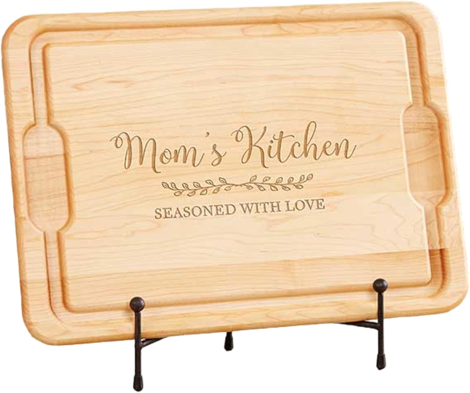 Personalization Universe - Custom Engraved Hardwood Cutting Board for Mom, Personalized Reclaimed North American Wood, Large Butcher Block Style, Perfect Kitchen Gift