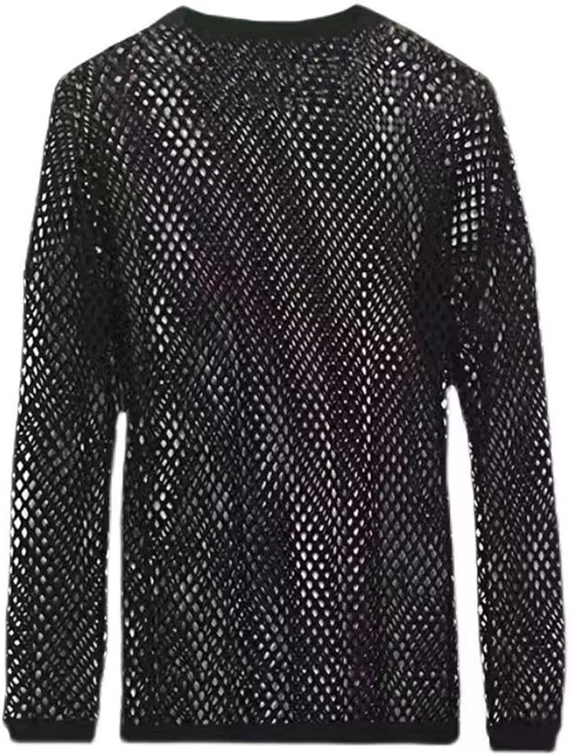 Ymosrh Men's Long Sleeve Shirts Fishnet Shirt Top Mesh Transparent Muscle T-Shirt Net Undershirt Top T Shirt, M-4XL