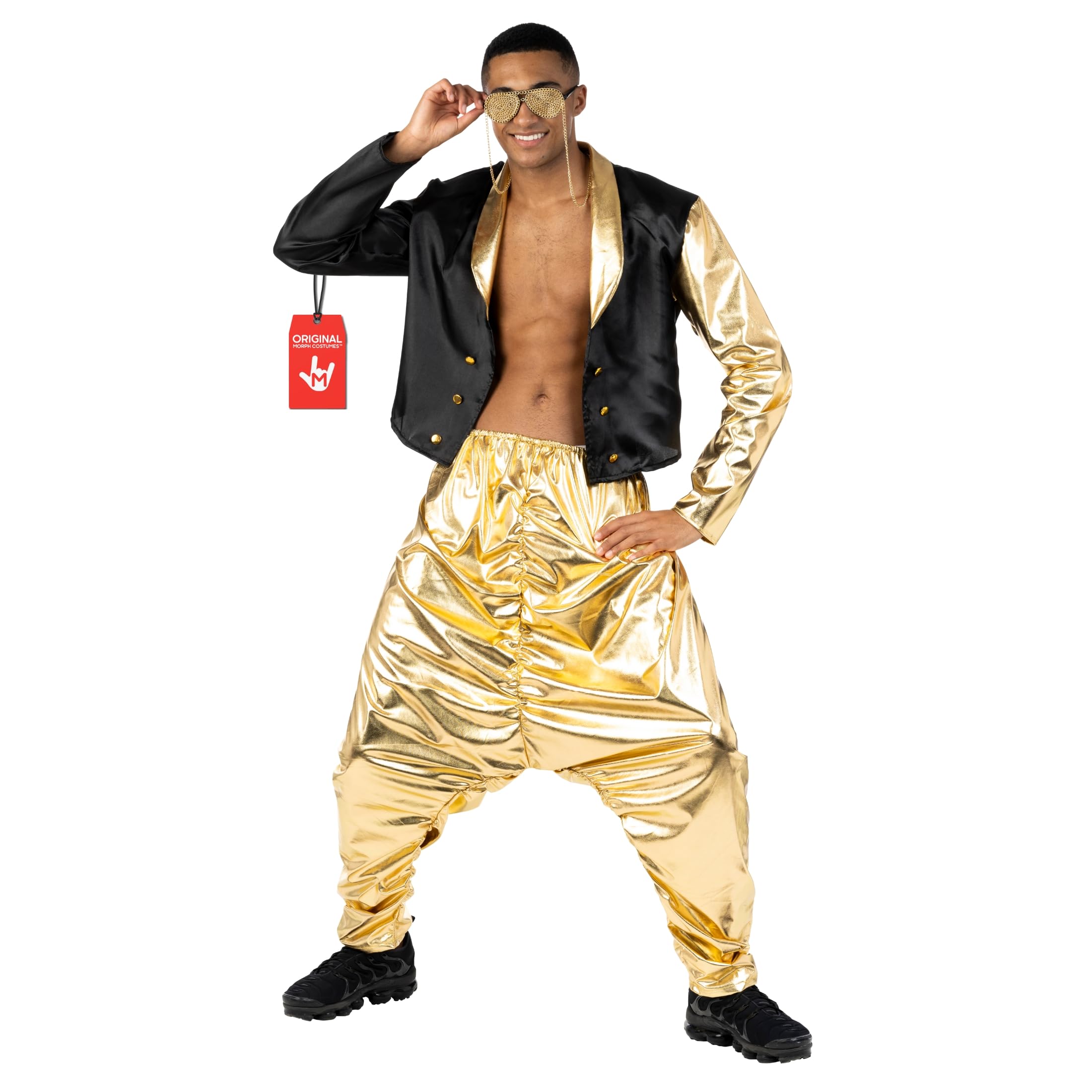 Morph, Mc Hammer Costume Men, Mens Rapper Costume, Mens Disco Pants Costume, 70s Mens Disco Costume, Gold Mc Hammer Pants