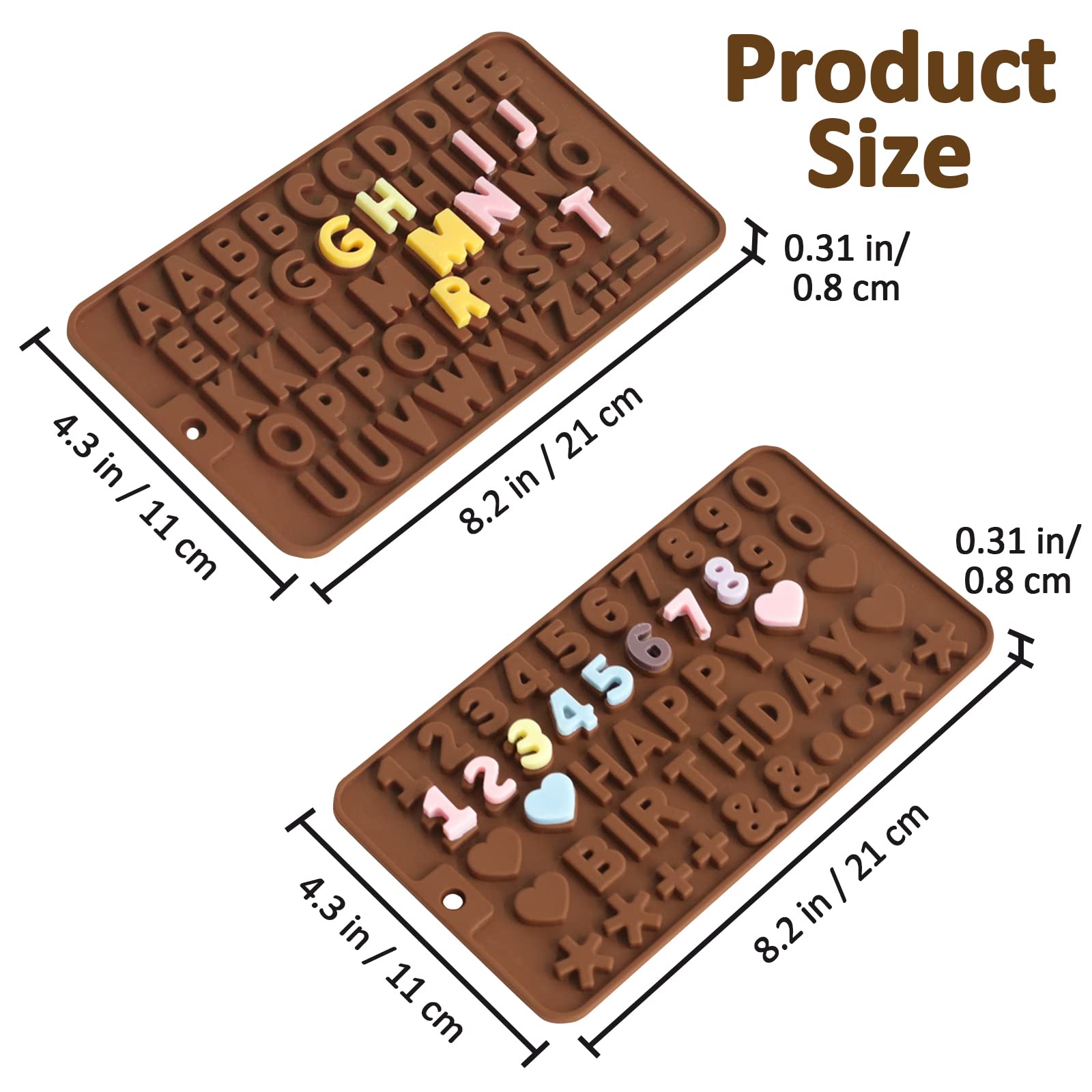 Stampo Silicone Per Cioccolatini - Numeri E Lettere, Antiaderente E Riutilizzabile Per Dolci E Sapone