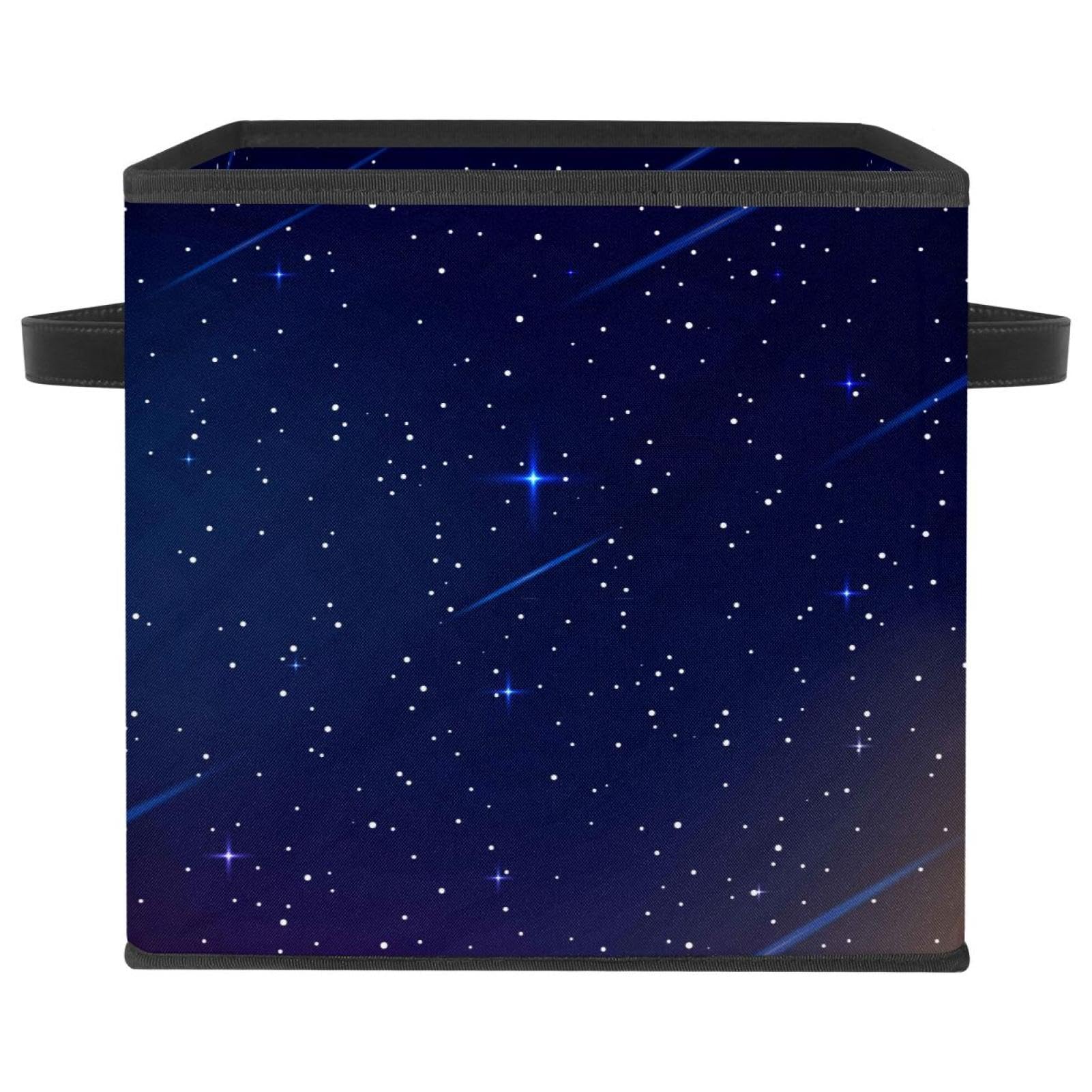 Boîte de rangement pliable en tissu cube imprimé étoiles pour organiser la maison
