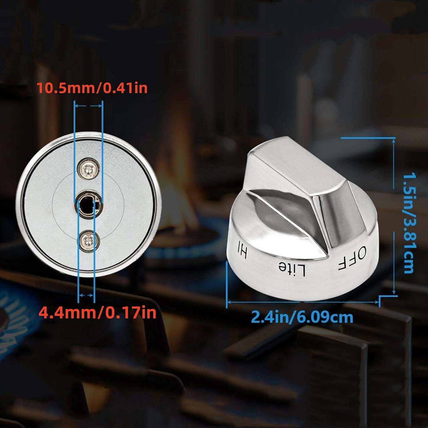 5Pcs DG94-00945A Replacement Stove Knobs for Samsung Gas Range Burner