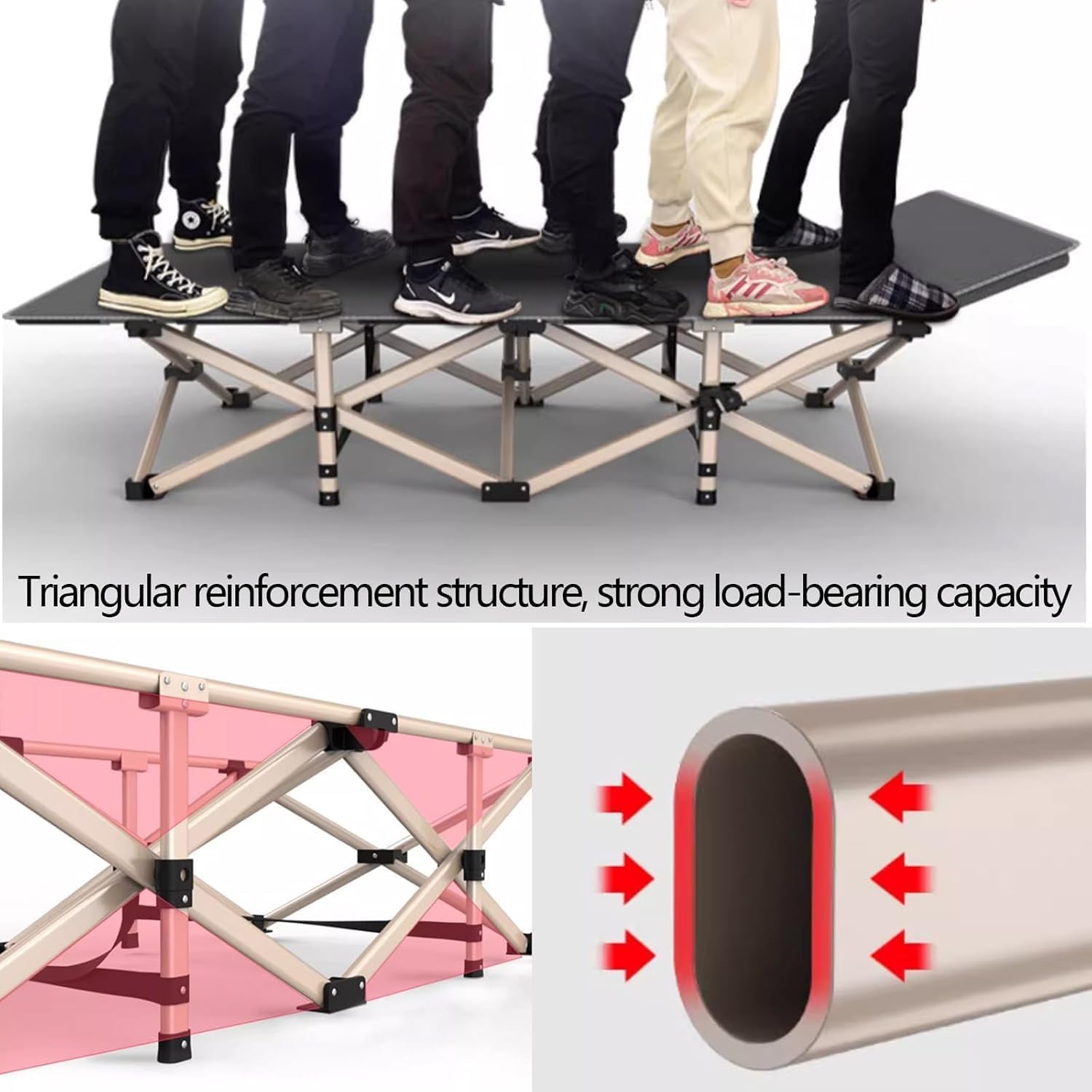 Draagbaar opvouwbaar campingbed 71 cm breed bed Slaapwieg met matras Campingbedje voor volwassenen Thuiskantoor Dutje Roeping Buiten