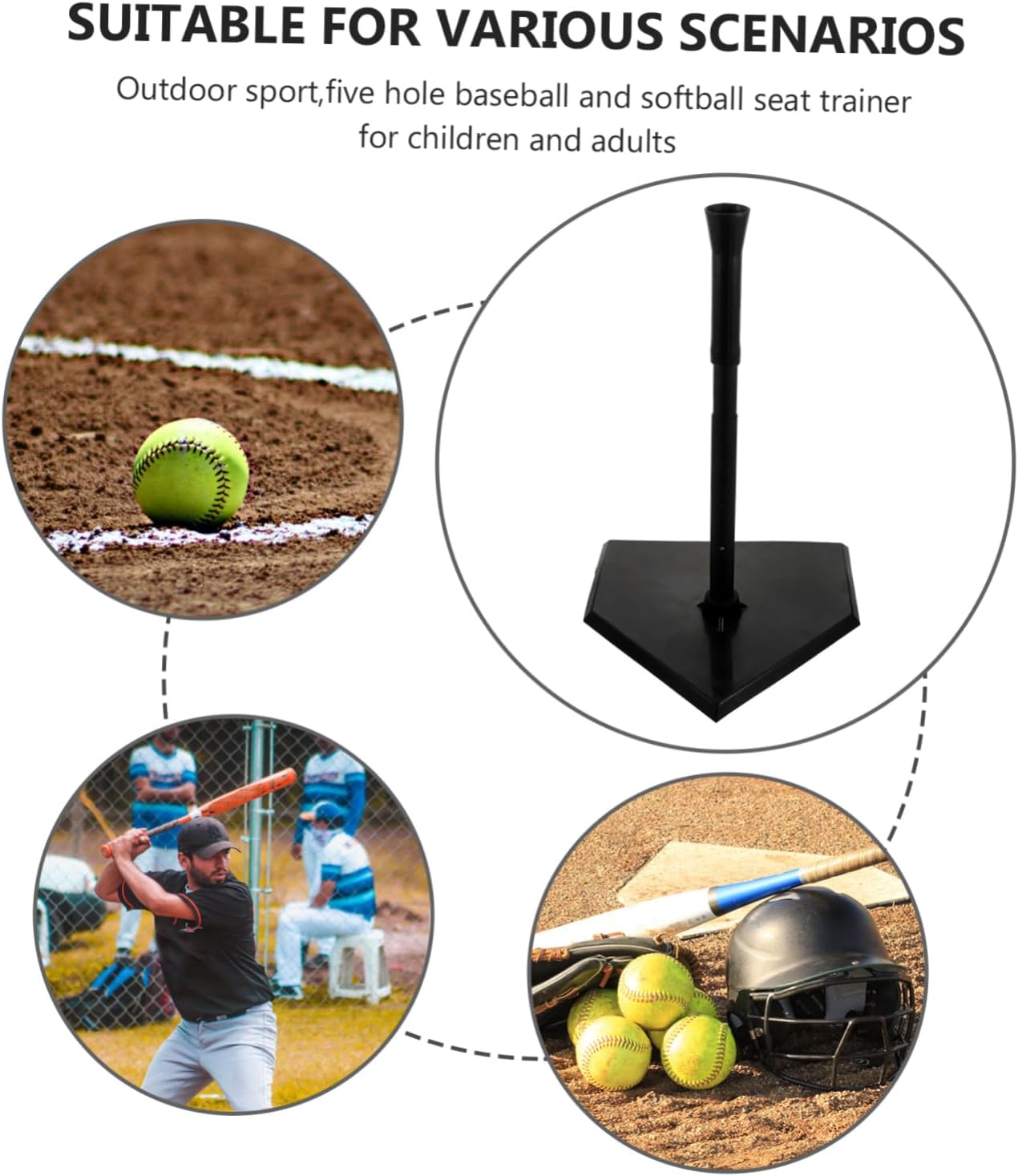 YARNOW 1Pc Stable Baseball Softball Seat Trainer for Adults Durable Outdoor Batting Aid Enhances Motor Skills Hand Eye Coordination for Training Practice Sessions