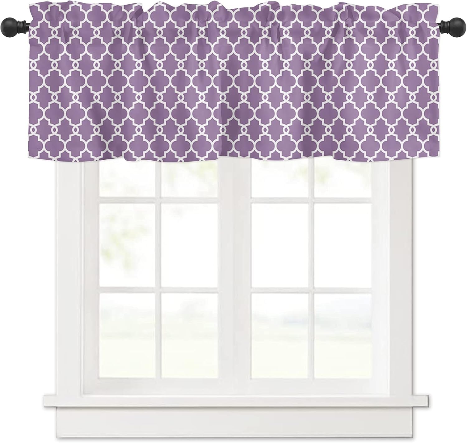 Livencher Farmhouse SemiSheer Curtain Valances Purple