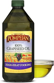 Pompeian 100% Grapeseed Oil 68 Fl Oz - Light Subtle Flavor, High Smoke Point 510°F for Frying & Baking