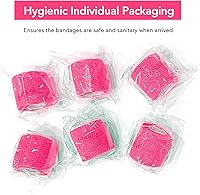 Vista 5 de RISEN Vendaje cohesivo de 2 pulgadas x 5 yardas, 6 rollos, cinta médica autoadherente, gasa adhesiva flexible y transpirable, ideal