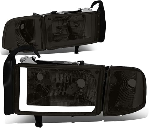 Vista 12 de DNA MOTORING Par de faros delanteros estilo OE + luces de esquina compatibles con 94-02 Ram, blanco, HL-OEM-DR94-4P OE-Blanco Claro