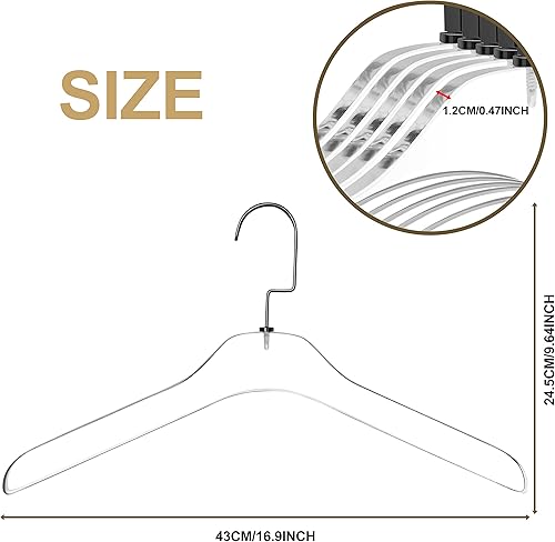 Miniatura 4 de Quality Hangers Perchas de acrílico transparente Lucite para trajes, elegante colgador de ropa con gancho plateado, perchas para vestidos, perchas
