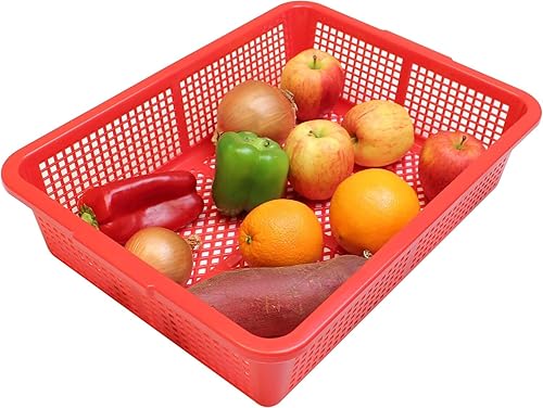 Miniatura 6 de Colador cuadrado de 18 x 13-3/4 pulgadas, color azul, cesta de colador para lavar verduras, frutas, drenaje, pasta cocida, colador de alimentos,