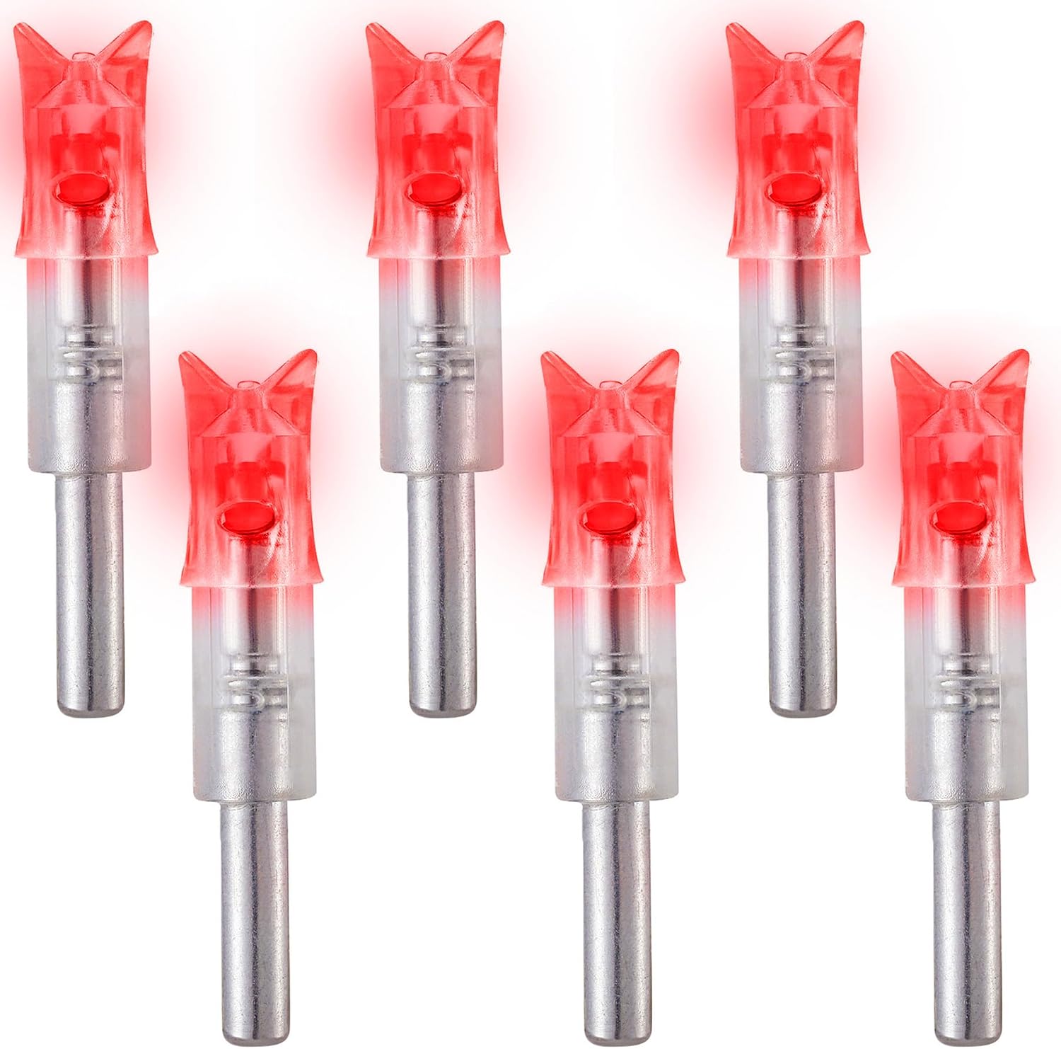6PCS Lighted Nocks for Crossbow .300/7.62mm Inside Diameter Led Lighted Arrow Nocks for Archery Hunting