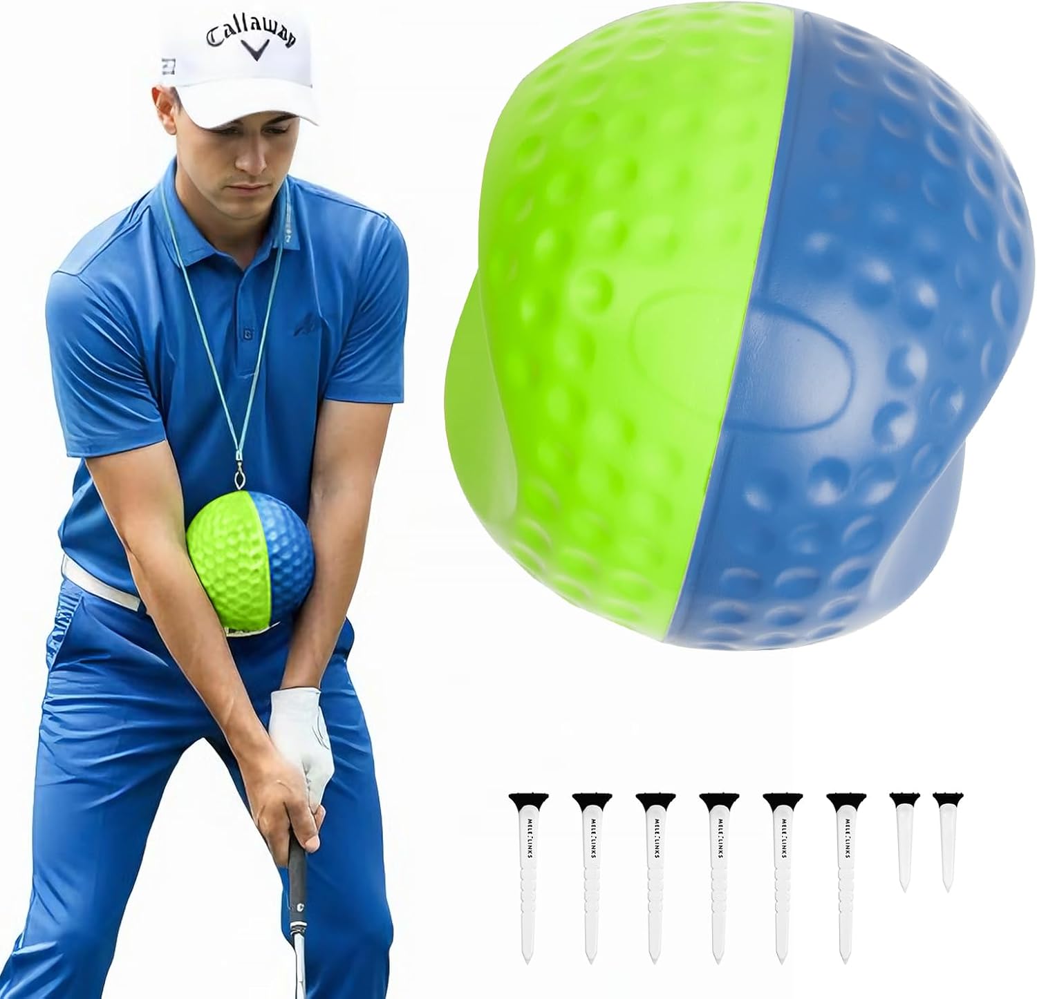 Golf Training Aid Ball for Impact Precision & Consistent Swings, Golf Swing Trainer, Simple and Effective Golf Training Tool, Fix Chicken Wing, Improve Tempo, Backswing & Ball Striking