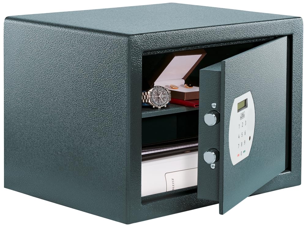 Burg-WÄCHTER Cassaforte per mobili con serratura elettronica a combinazione, con ripiano per fissaggio a parete e pavimento, 40,3 l, 19,2 kg, Pure-Safe PS 130 E, antracite