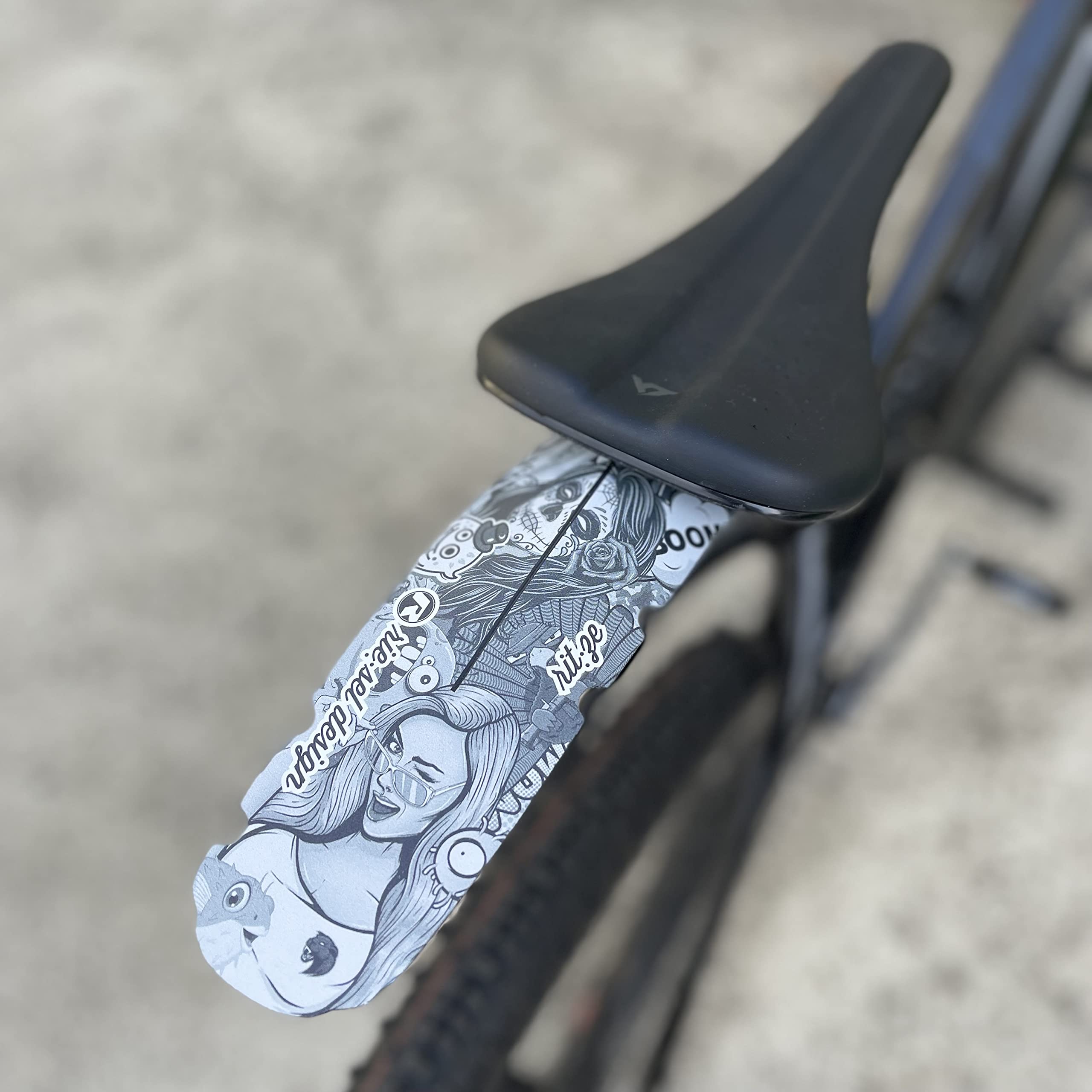 Rie:Sel Design Standard Sized Rear Fender; Stickerbomb Ultra Black - FE-R044