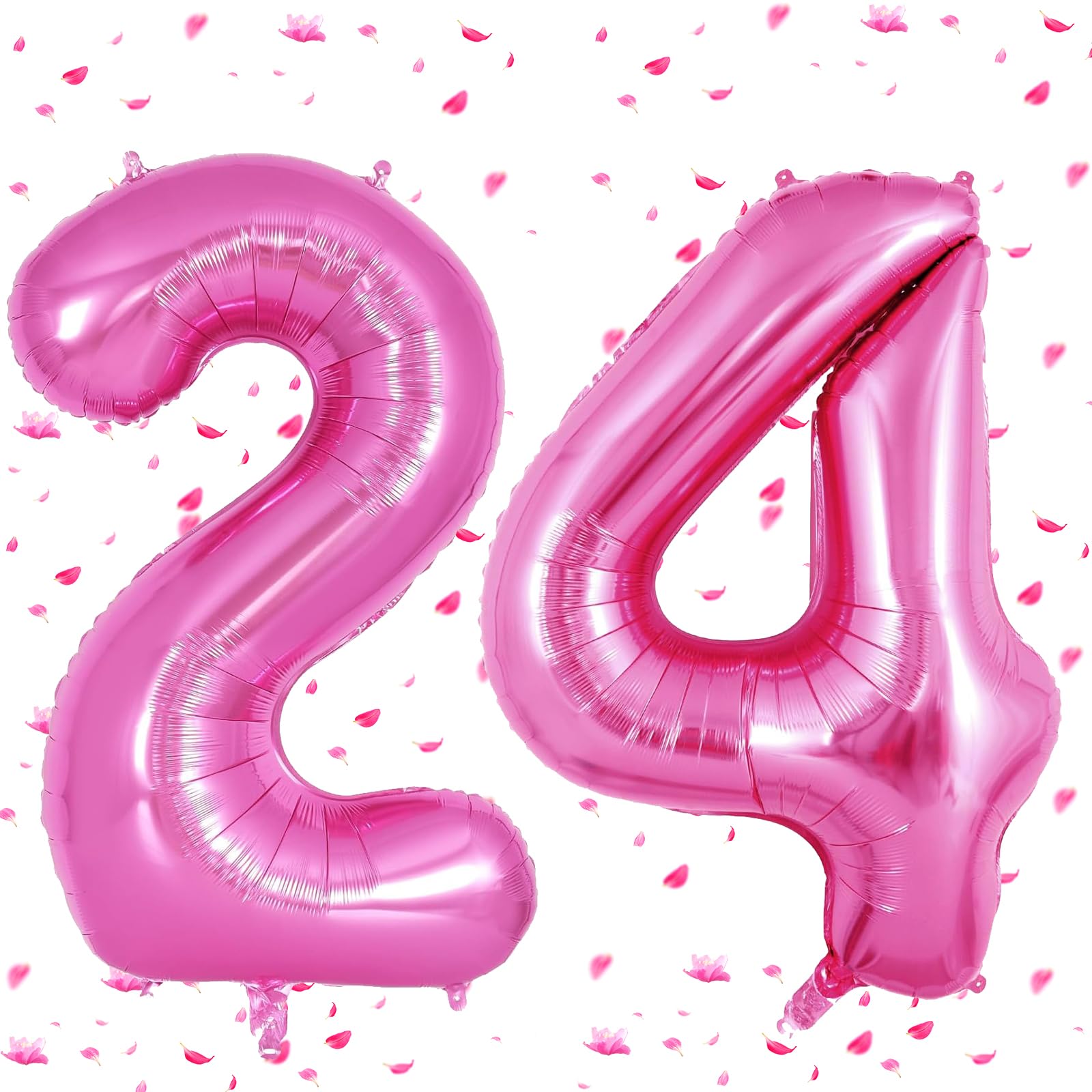 Pink Balloon 24, Number Balloons Pink Pink, 40 Inch Pink Foil Balloon 2 & 4, Number Balloon 24 Helium Balloon 24th Birthday for 24th Birthday Decoration Girls Boys