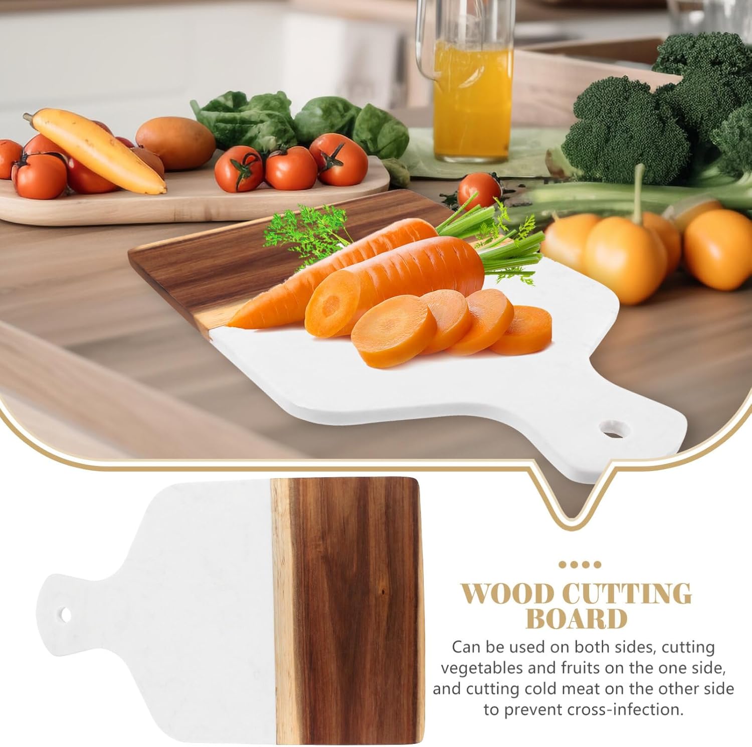 Kichvoe Food-grade Cutting Board and Multi-function Serving Plate for Kitchen Use -crack Design for Fruits Vegetables Cheese and Charcuterie for Picnics and Everyday Cooking