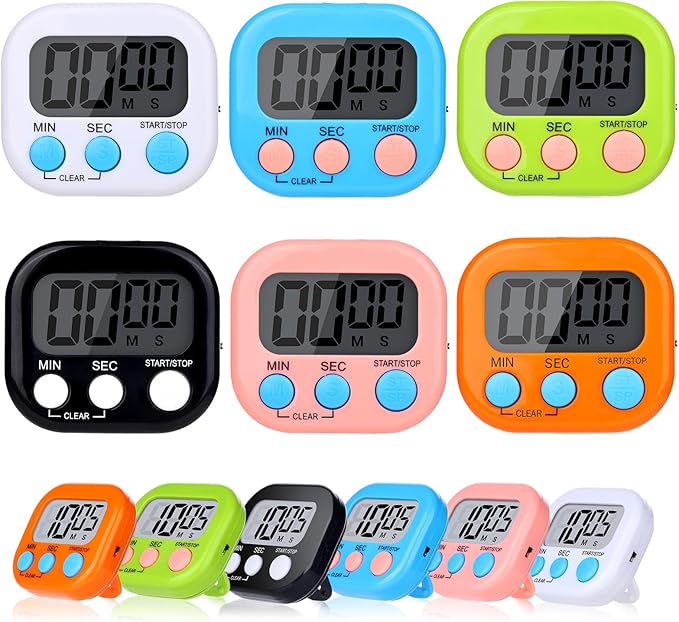 Amazon.com: 12 Pack Digital Kitchen Timers for Cooking, Small Magnetic ...