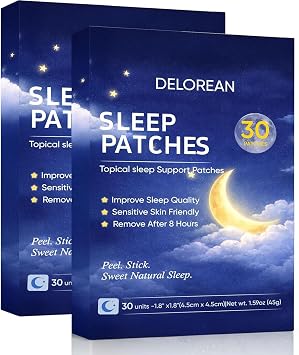 Drowzen Sleep Patches, Delorean Sleep Patches for Adults, Herbal Melatonin & Valerian Night Patches, Sleeping Stickers for Relaxation & Nighttime Rest, 30 Patches 2PCS