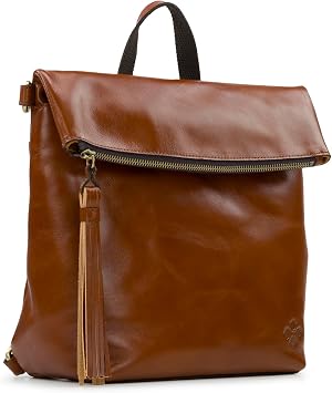 Patricia Nash Luzille 100% Full Grain Leather Backpack for Women - Convertible Backpack Tote - Genuine Leather BackPack Purse/Crossbody, Tan O/S