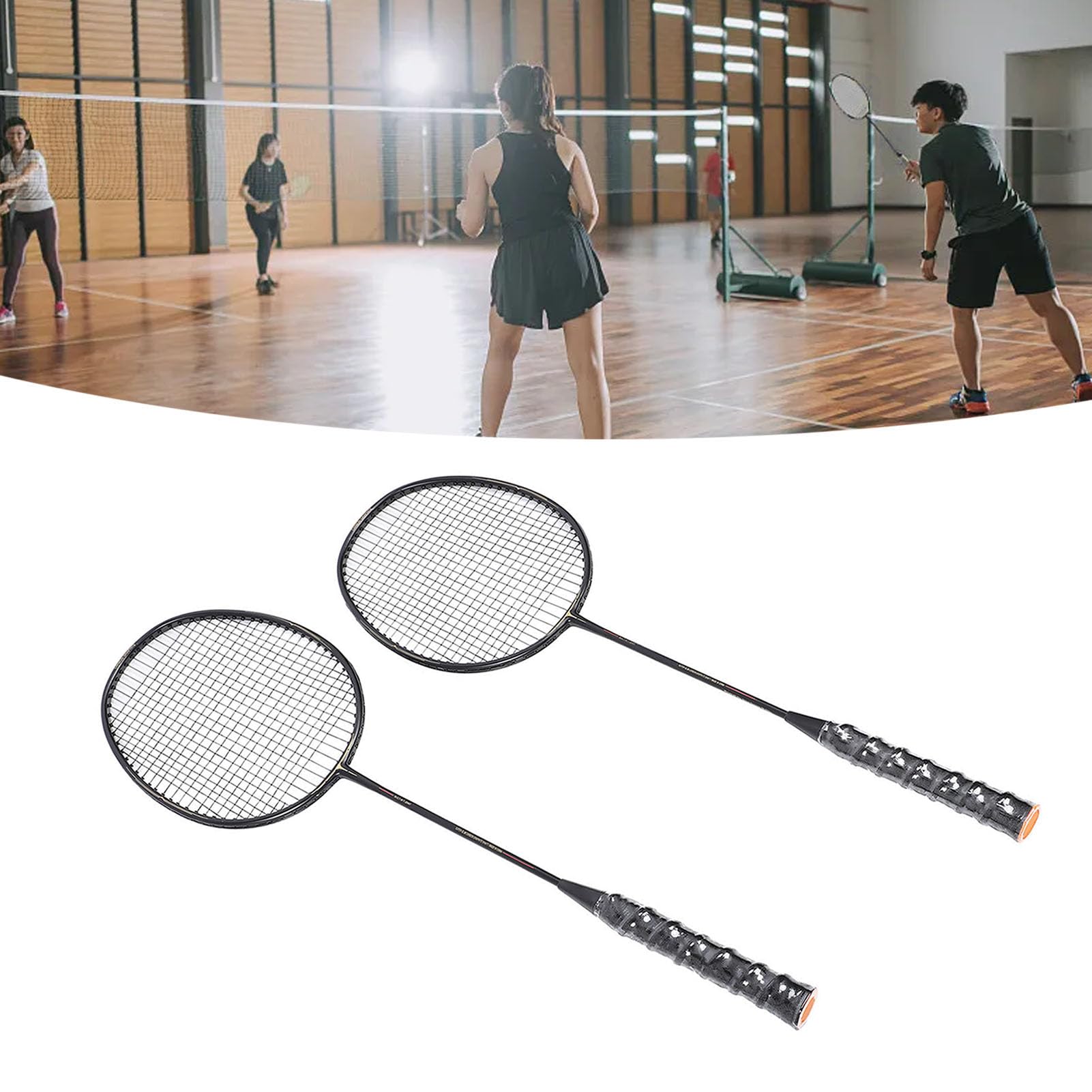 Set di Racchette da Badminton in Alluminio Al Carbonio Leggero per Allenamenti e Partite a 2 Giocatori, Include Borsa per il Trasporto