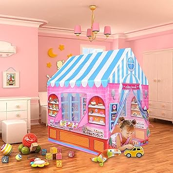 EYESIGN Jumbo Size Extremely Light Weight , Water Proof Kids Play Tent House for 10 Year Old Girls and Boys ( Candy Shop )