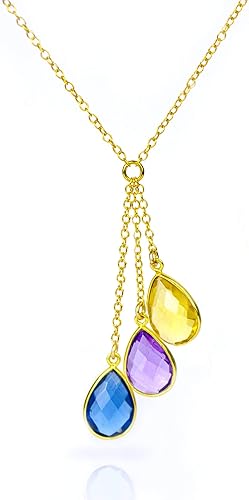 Collar personalizado para mamá, collar de piedra natal de la madre, collar de piedra natal personalizado, estilo Lariat TL